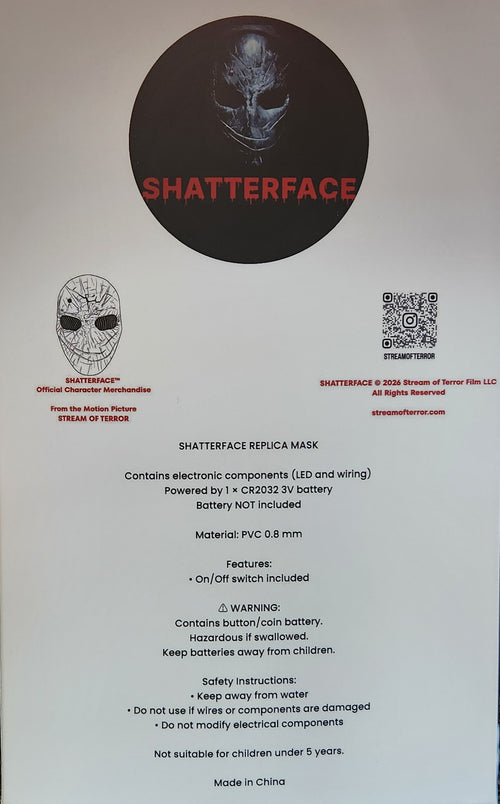 Shatterface LED Light Replica Mask with Stream of Terror Collector Display Box
